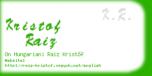 kristof raiz business card