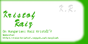 kristof raiz business card